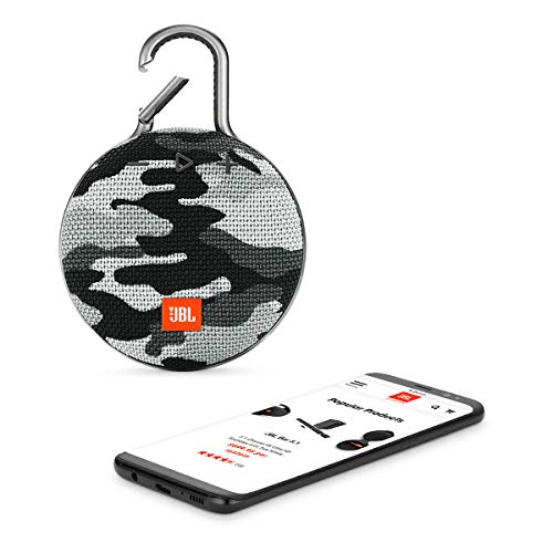 JBL Clip 3, Black Camo - Waterproof, Durable & Portable Bluetooth Speaker - Up to 10 Hours of Play - Includes Noise-Cancelling Speakerphone & Wireless Streaming - color: Black Camo