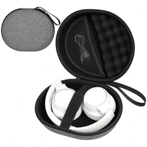 Hard Headphone Case for JBL Tune 770NC/510BT/720BT/520BT/670NC | Wave Foam, Elastic Strap, Soft Lining, Mesh Pocket, Carry Handle, Folded Headphone Storage, Deep Gray, Case Only - color: Deep Grey