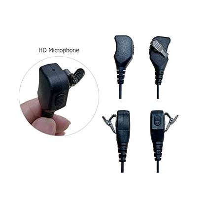 SHON Walkie Talkie Earpiece with Mic - 2 Pin Acoustic Tube Earpiece for Crystal Clear Sound, Compatible with Kenwood Baofeng and Retevis Two-Way Radios, for Police Law Enforcement (1set/Black) - size: new/1set