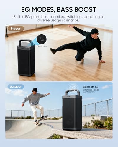 comiso Portable Bluetooth Speaker, Deep Bass, 150W Peak, IPX6 Waterproof