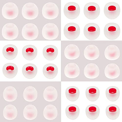 18 Pairs Silicone Earbud Tips Replacement Ear Tips for in- Ear Headphones Eartips (Inner Hole from 3.8mm-5.5mm Earphones) Earbud Replacement Tips Earbud Cap S M L - color: Transparent red