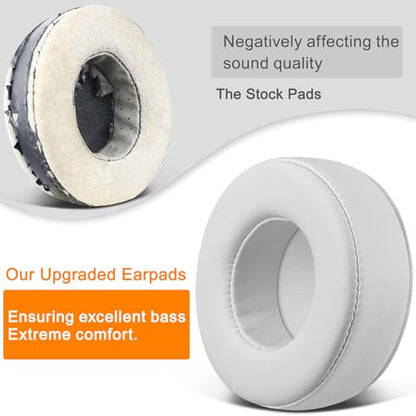 SOULWIT Earpads Replacement for Skullcandy Hesh & Hesh 2 Wireless Over-Ear Headphones, Ear Pads Cushions with Soft Protein Leather, Noise Isolation Foam - White - color: White
