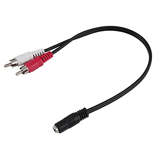 6" 3.5mm (F) to Dual RCA (M) Stereo Audio Cable (Black)