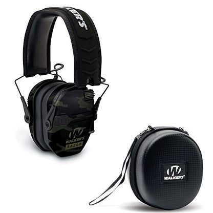 Walker's Razor Slim Electronic Earmuffs | Protective Case - color: Multicam Gray Camo