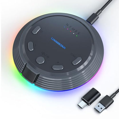 Gaming USB Microphone for PC with AI Noise Cancellation, 5 Voice Changes, Mute, Volume Control, RGB Light Condenser Computer Mic for Gamer, YouTube, Streaming, Conference - style: Dark Gray-AI