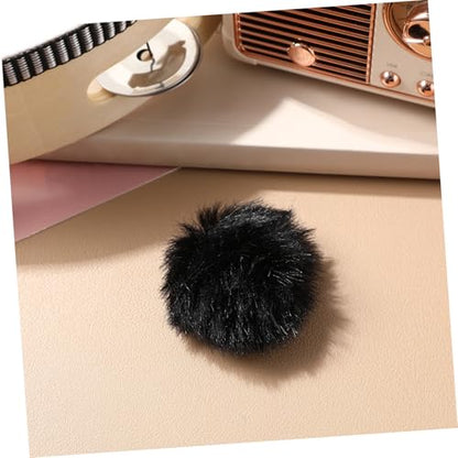 2 Pcs Outdoor Microphone Windscreen Wind Muff Covers for Lavalier Mic Lightweight Furry Fabric Windshield for Noise Reduction Mic Protection and Clear Audio Recording