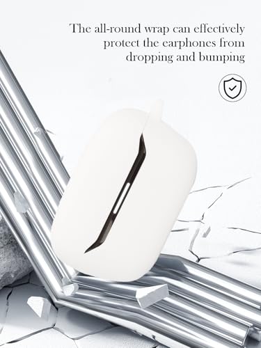 Case for Endurance Race 2 True Wireless in Ear Earbuds,Soft Protective,Shockproof, BOVUGAC Silicone Case Cover with Keychain & Cleaning Kit & Lanyard-White - color: White