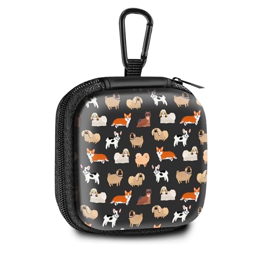 Square Data Cable Earbud Charger Coin Storage Bag Shockproof and Drop-Proof EVA Material Compatible with AirPod(Funny Dog) - color: Funny Dog