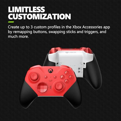 Xbox Elite Series 2 Core Wireless Gaming Controller – Red – Xbox Series X|S, Xbox One, Windows PC, Android, and iOS - color: Red