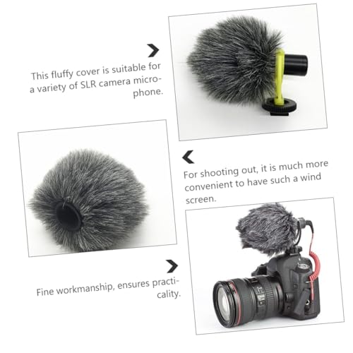 Yardwe Microphone Windscreen Muff Dense Plush Furry Cover for Camera Easy to Use Practical Design