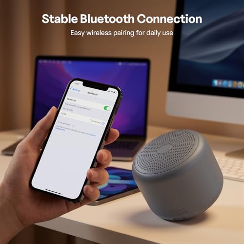 Bobtot Portable Bluetooth Speakers with Strap Easy to Carry Mini Speaker | Wireless Waterproof with Loud Stereo Sound, 20 Hours Playtime, Rechargeable Battery, Built-In Microphone, Dark Gray - color: Dark Gray