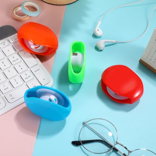 4 Pack Automatic Roll Earphone Cable Cord Winder Wrap Headphone Holder Retractable Cord Organizer for USB Cables, Headphone Cable, Data Charging Cable Tangle