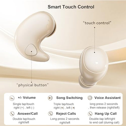 Invisible Mini Sleep Earbuds, 2-in-1 Flat & in-Ear Wireless Bluetooth for Side Sleepers and Small Ears, Ultra-Low Profile Discreet Sleeping Headphones with Noise Blocking, Portable Charging Case - color: Purple