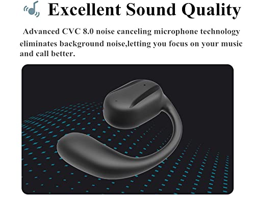 BQXX Open Ear Bluetooth Headphone Single on Ear Bluetooth Headset Wireless Earpiece with earhook Sport Business Earphone Up to 15 Hours Talk Time only Left Earphone