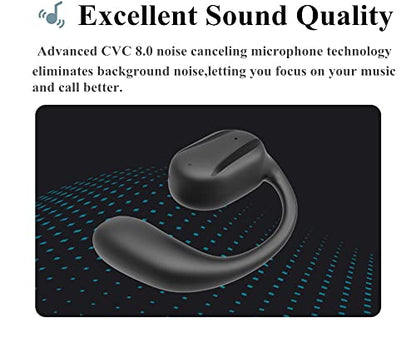 BQXX Open Ear Bluetooth Headphone Single on Ear Bluetooth Headset Wireless Earpiece with earhook Sport Business Earphone Up to 15 Hours Talk Time only Left Earphone
