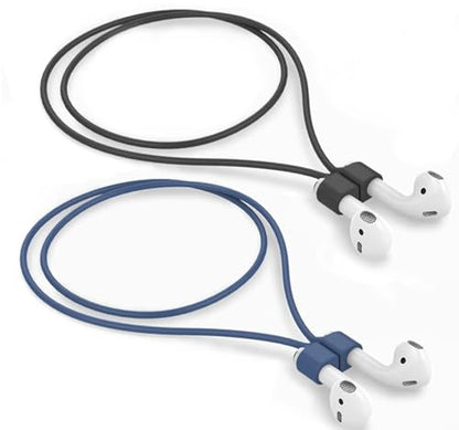 Mooyavia Ultra Strong Magnetic Anti-Lost Strap for AirPods Pro-Black+Blue | Compatible with AirPods Pro 3/2/1 & AirPods 4/3/2/1,Soft Silicone Sport Neck Lanyard,Lenth 29.9 in - color: C3-black+blue