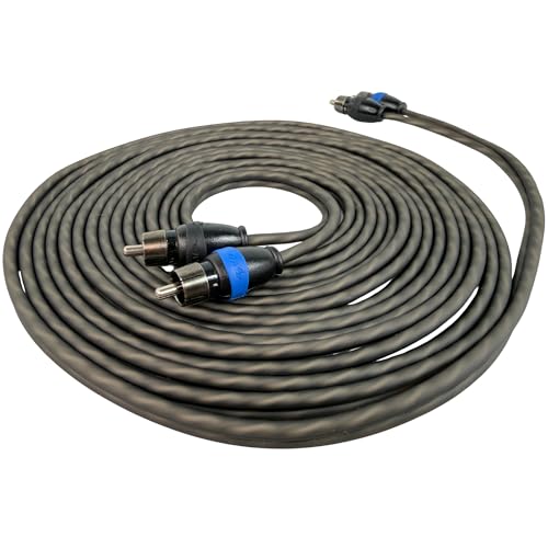 Sky High Car Audio Twisted 2 Channel RCA Cable OFC, Audio Interconnect for Amplifiers & Car Audio Systems (Multiple Lengths) (18 Feet) - size: 18 Feet