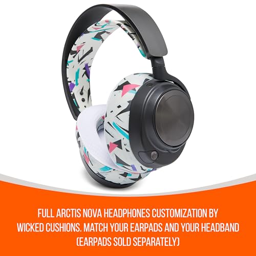 WC HeadbandZ Arctis Nova - Upgraded Silicone Headband for Arctis Nova Headsets by Wicked Cushions - Enhanced Flexibility, Comfort, and Style with Matching Earpad Designs | 90's White - color: 90's White