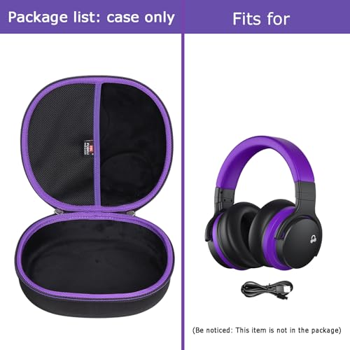 FBLFOBELI Hard Headphone Storage Case for Silensys E7 / PurelySound E7 / MOVSSOU E7 / COWIN E7 / Tapela E7 / Audonia E7 Active Noise Cancelling Bluetooth Headphones (Case Only) (Purple) - color: Purple