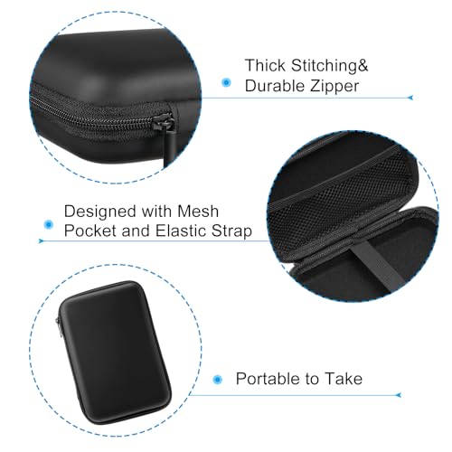 PATIKIL 7.48x5.12 Electronic Organizer Case, 1Pcs EVA Hard Waterproof Rectangle Travel Carrying Case with Zipper for Digital Multimeter, Camera, Charger Cord, Earphone, Black - size: 7.48x5.12"