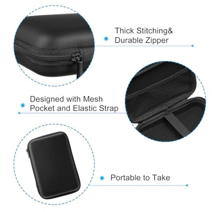 PATIKIL 7.48x5.12 Electronic Organizer Case, 1Pcs EVA Hard Waterproof Rectangle Travel Carrying Case with Zipper for Digital Multimeter, Camera, Charger Cord, Earphone, Black - size: 7.48x5.12"