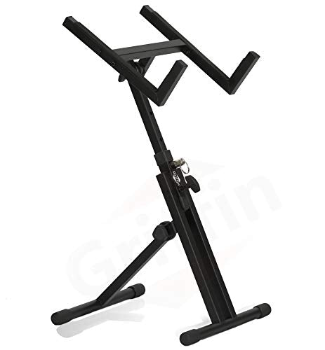 GRIFFIN Guitar Amplifier Stand (Stage-MountPRO Series) – Combo PA Speaker Karaoke Monitor Holder – Low Profile Audio Amp Tilt Back Adjustment – Speaker Cabinet Studio Equipment Platform Riser