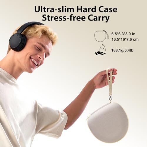Headphone Case for JLab/Beats/TOZO/JBL/BERIBES/Picun Etc Headphones, Cream | for JLab JBuds Lux ANC/Go Lux ANC, Beats Studio Pro/Solo 4 3,TOZO HT3,KVIDIO Etc Headphone, Hard Shell Case for Travel Home - color: Cream