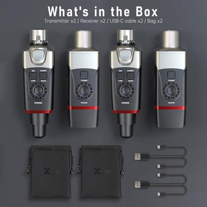 Xvive U35D Wireless Microphone System 5.8GHz (2 Transmitter and 2 Receiver) - color: U35D