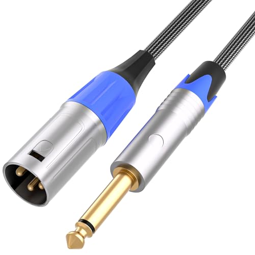 Tisino 1/4" to XLR Male Mono Cable Unbalanced Quarter inch to XLR Male Microphone Cable for Connecting Instruments to Mixers, 3.3ft - size: 3 feet