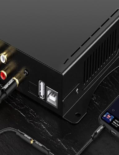 6.35mm (1/4") Female to 3.5mm (1/8") Male Stereo Adapter 11.5Ft | Connect 3.5mm Phone Headphone to 6.35mm Speaker Mixers Guitar Digital Piano Keyboard Amplifier, Braided Cord,24K Gold Plated - size: 11.5 Feet