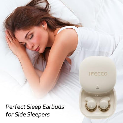 IFECCO Sleep Earbuds Wireless for Side Sleepers with Noise Blocking | Sleep Headphones for Side Sleepers,Sleeping Earbuds Bluetooth 6.2,IPX6 Waterproof,with Mic