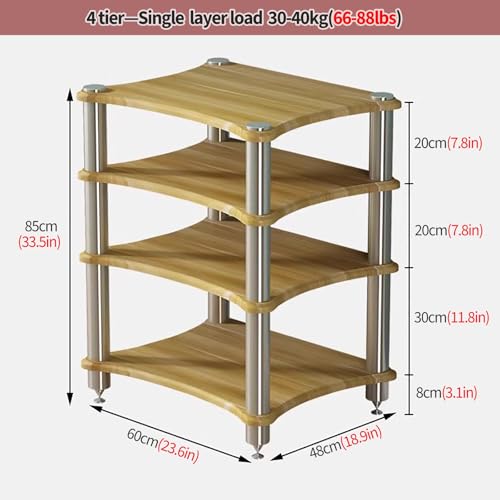 Living Room/Small Spaces Audio Component Rack Tower Media Stereo Stand Equipment Shelves, Heavy Duty Modern HiFi Audio Racks Stereo Rack System, #1-4 Tier - color: #1, size: 4 tier