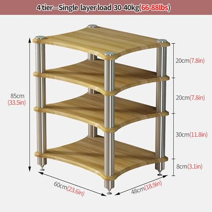 Living Room/Small Spaces Audio Component Rack Tower Media Stereo Stand Equipment Shelves, Heavy Duty Modern HiFi Audio Racks Stereo Rack System, #1-4 Tier - color: #1, size: 4 tier