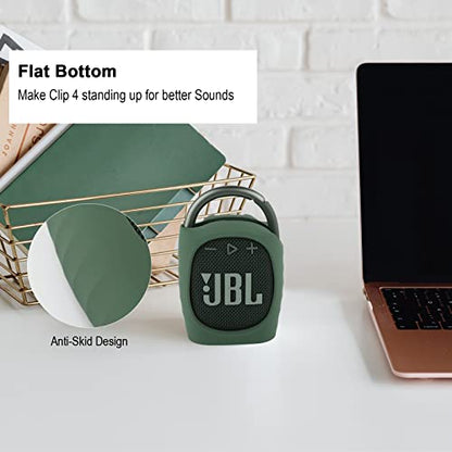 Silicone Case Compatible with JBL Clip 4 - Portable Mini Speaker Stand Up Protective Carrying Case Cover for JBL Clip 4 (Green) - color: Green