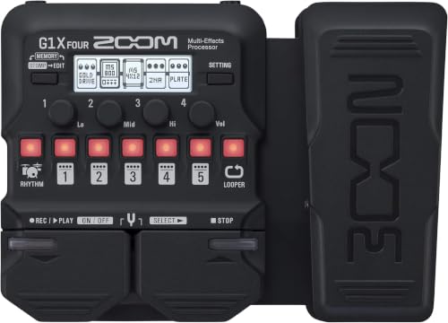 Zoom G1X FOUR Guitar Multi-Effects Processor with Expression Pedal, 70+ Effects & Amp Modeling, Looper, Rhythm Section, Tuner, Battery Powered (Pack of 10) - size: Processor Pedal (Pack of 10), style: G1X FOUR