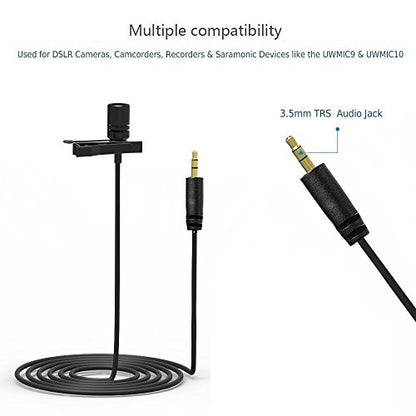 Saramonic SR-XMS2 Broadcast-Quality X/Y Stereo Lavalier Omnidirectional Microphone with 3.5mm TRS Connector for DSLR Cameras, Camcorders, Recorders & Saramonic Devices