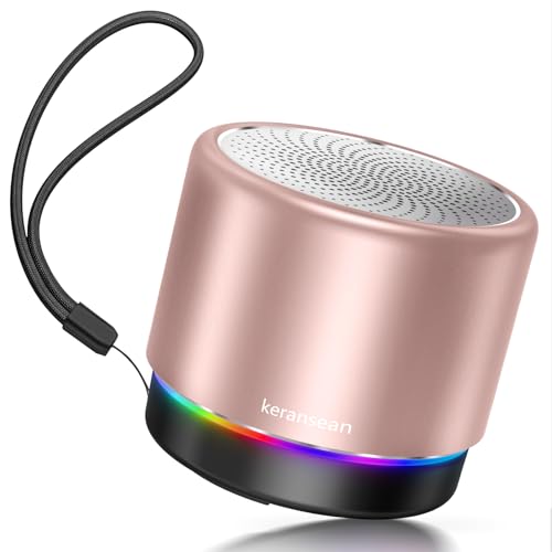 Portable Bluetooth Speaker, Mini Speakers, Wireless, RGB Ligths | 12H Battery Life, Metal Cover,TWS Pairing, Wireless Speaker with RGB Lights for Home/Travel/Outdoor/Car/Beach by Music Lovers - color: Pink