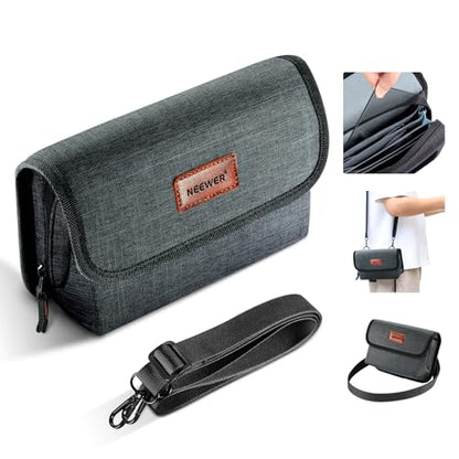 NEEWER Camera Lens Filter Case with Water Resistant Hard Shell, 6 Soft Pockets, Shoulder Strap, Pro Photography Filter Bag Storage Pouch for 4''x 4'', 4''x 5.65'' Square, 95mm Circular Filters, PB025 - style: Pb025