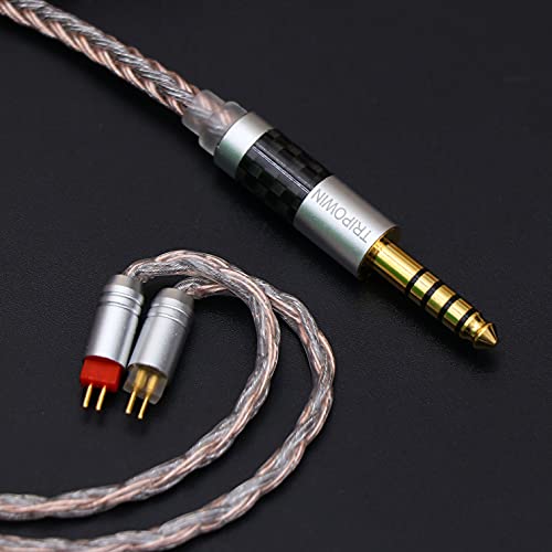 Linsoul Tripowin Jelly 16-Core Hybrid Mixed Conductor IEM Upgrade Cable | 21 Wires Per Core, OCC+Alloy Copper Graphene+OCC Mixed, Braided Wire for Audiophile Musician, 4.4mm, Recessed 2pin - size: 2-Pin 0.78mm, style: 4.4mm