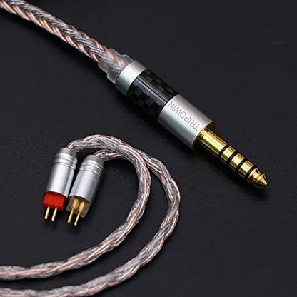 Linsoul Tripowin Jelly 16-Core Hybrid Mixed Conductor IEM Upgrade Cable | 21 Wires Per Core, OCC+Alloy Copper Graphene+OCC Mixed, Braided Wire for Audiophile Musician, 4.4mm, Recessed 2pin - size: 2-Pin 0.78mm, style: 4.4mm