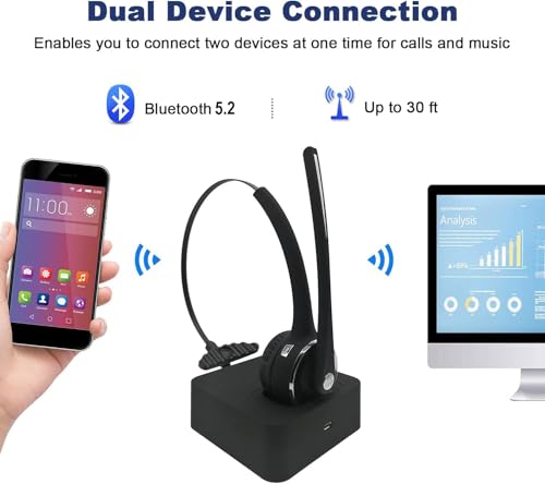 Trucker Bluetooth Headset with Noise Cancelling Mic