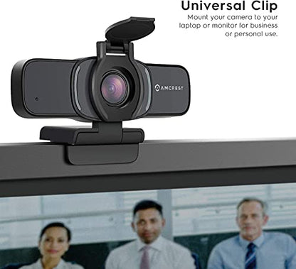 Amcrest 1080P Webcam with Microphone & Privacy Cover, Web Cam USB Camera, Computer HD Streaming Webcam for PC Desktop & Laptop w/Mic, Wide Angle Lens & Large Sensor for Superior Low Light (AWC201-B)