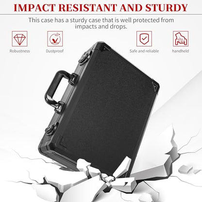 Protective Hard Case Shockproof Water-resistant with Customized DIY Foam Insert fit for Camera, Laptops, etc, 17 X 12 X 5-Inch - size: Inner：16.4''X 11.2 X 4.5''