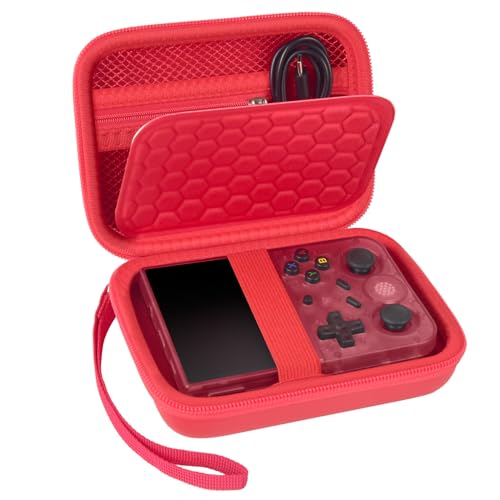 PAIYULE Travel Carrying Case for R36S RG353V RG353VS Handheld Game Console - color: Red, style: For R36s