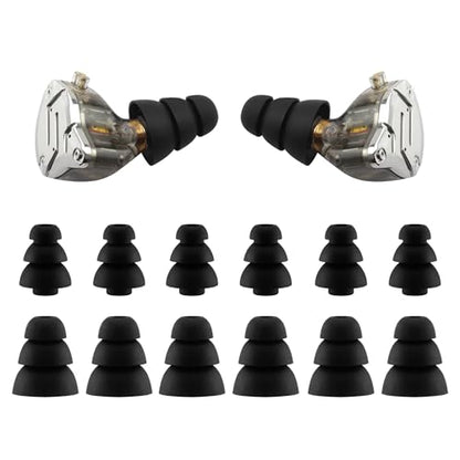 Replacement Triple Flange Ear Tips for KZ ZS10 Pro Earbuds, S/L | Soft Silicone Earbud Tips, 6 Pairs