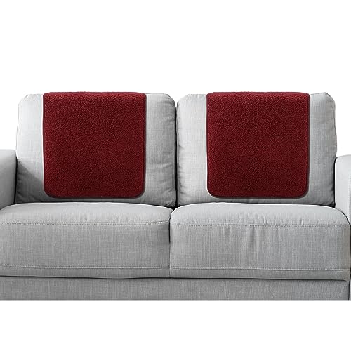 Frienda 2 Pieces Recliner Headrest Covers Sofa Headrest Protector for Recliner Chair Couch Furniture Non Slip for Living Room(Burgundy) - color: Burgundy