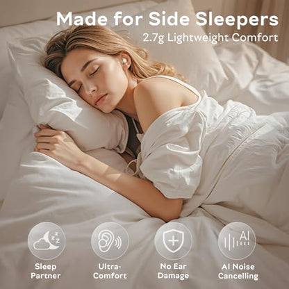 OHAYO Sleep Earbuds Bluetooth 6.0 Noise Cancelling Headphones for Side Sleepers No Touch Control