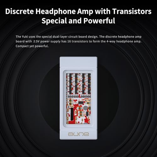 aune Yuki Portable DAC with Headphone Amp,Completely Separate DAC and AMP Ceramic Substrate Structure,32bit/768k DSD256 USB C Dongle with 3.5mm 4.4mm Output High-Res Lossless for Smartphone PC Laptops