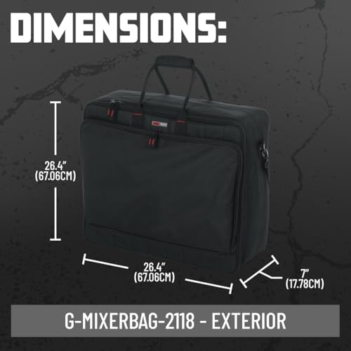 Gator Cases Padded Nylon Mixer/Gear Carry Bag with Removable Strap, 21" x 18.5" x 7" (G-MIXERBAG-2118) - size: 21"x 18.5"x 7", style: Medium Format