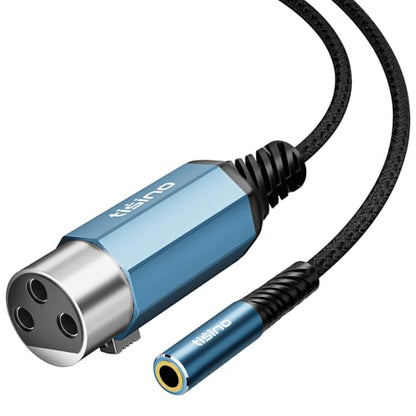 Tisino Female XLR to 3.5mm TRS Stereo Jack Adapter Cable, Balanced, 1.6 FT | Balanced XLR to 1/8 Inch Audio Cable for Microphone, Audio Interface, Mixing Console, DSLR Camera, Shielded OFC Cord - size: 50 cm/1.64 FT, style: XLR F to 3.5mm TRS F